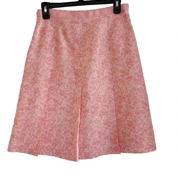 Banana Republic Women's Pink Floral Silk Lined A-Line Skirt - Picture 6 of 12